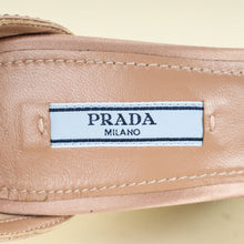Prada Pink Nude Crystal Satin Platform Sandals 37