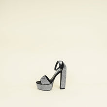 Prada Black Crystal Satin Platform Sandals 37