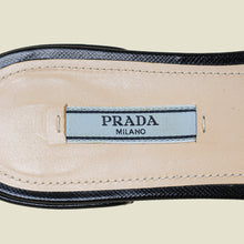 Prada Black Logo Slide Flat Sandal 38.5