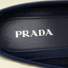 Prada Blue Vernice Bow Loafers 38.5