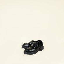 Prada Black Brushed Triangle Logo Loafer 38
