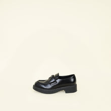 Prada Black Brushed Triangle Logo Loafer 38