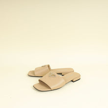 Prada Beige Logo Slide Flat Sandal 38