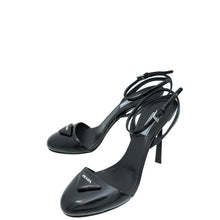 Prada Black Logo Round Toe Slingback Pump 38