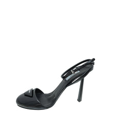 Prada Black Logo Round Toe Slingback Pump 38