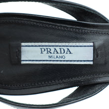 Prada Black Logo Round Toe Slingback Pump 38