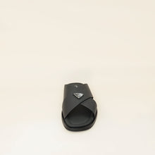 Prada Black Logo Crisscross Slides Men's Sandal 9.5