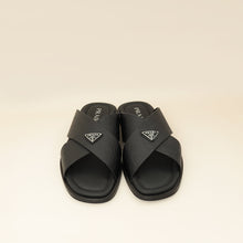 Prada Black Logo Crisscross Slides Men's Sandal 9.5