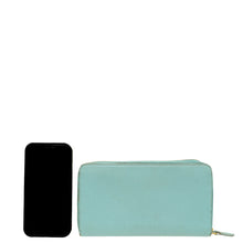 Prada Anice Blue Zip Around Organizer Wallet