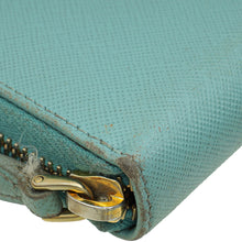 Prada Anice Blue Zip Around Organizer Wallet