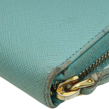 Prada Anice Blue Zip Around Organizer Wallet