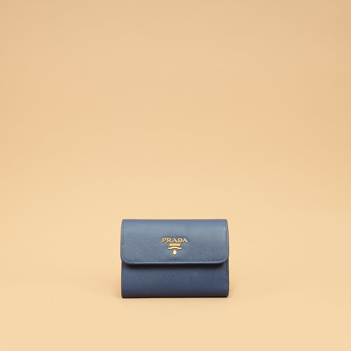 Prada Blue Trifold Small Wallet
