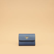 Prada Blue Trifold Small Wallet