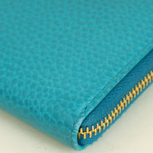 Prada Turquoise Vitello Daino Half Zip Wallet