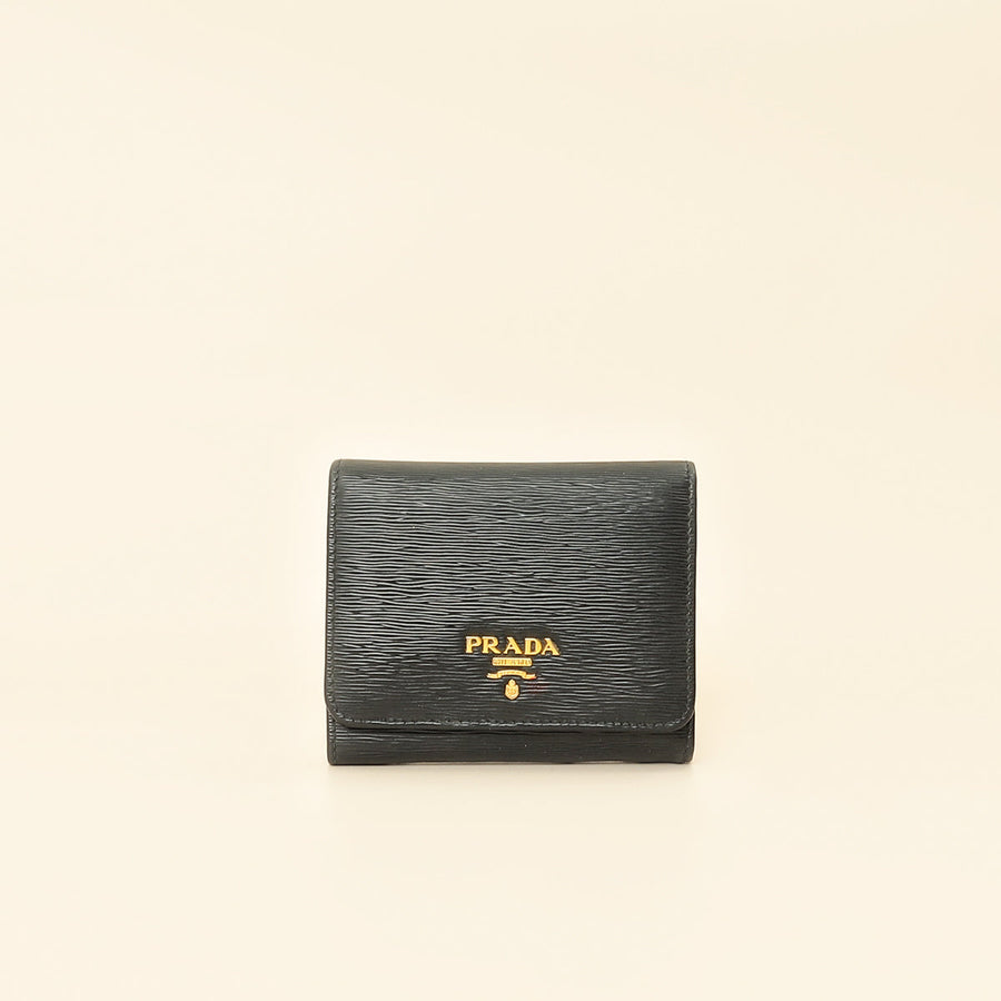 Prada Black Vitello Move Small Wallet