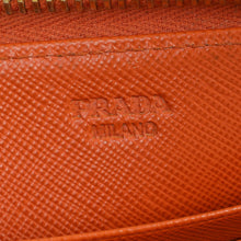 Prada Orange Bow Zip Around Wallet