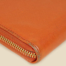 Prada Orange Bow Zip Around Wallet