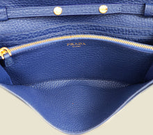 Prada Blue Vitello Grain Wallet on Chain