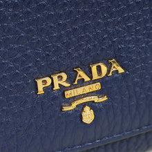 Prada Blue Vitello Grain Wallet on Chain
