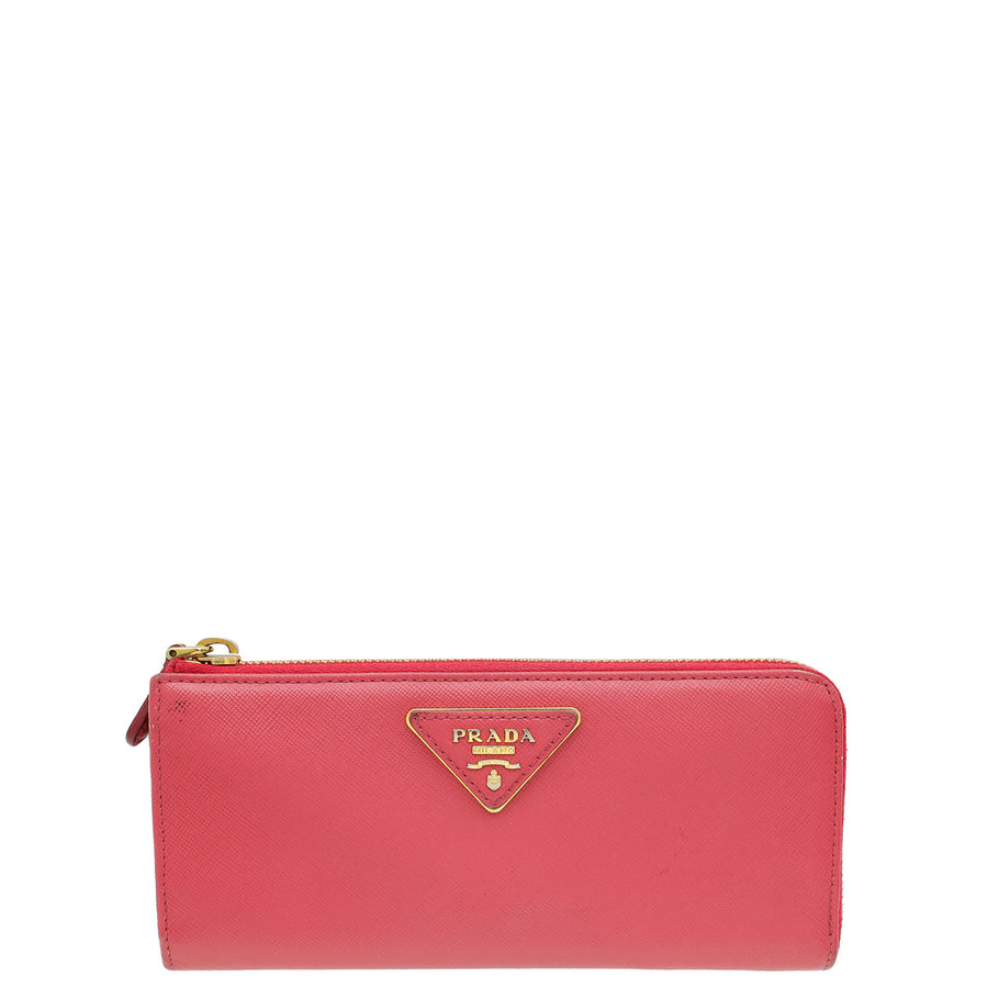 Prada Pink Zip Long Wallet
