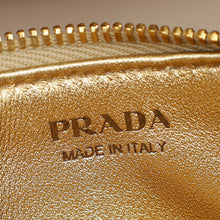 Prada Metallic Gold Zipped Card Holder
