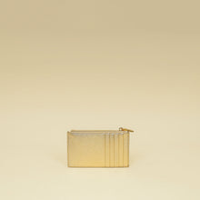 Prada Metallic Gold Zipped Card Holder