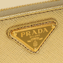 Prada Metallic Gold Zipped Card Holder