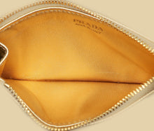 Prada Metallic Gold Zipped Card Holder