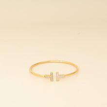 Tiffany & Co. 18K Yellow Gold T Wire Diamond MOP Small Bracelet
