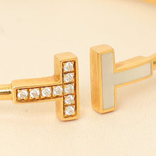 Tiffany & Co. 18K Yellow Gold T Wire Diamond MOP Small Bracelet