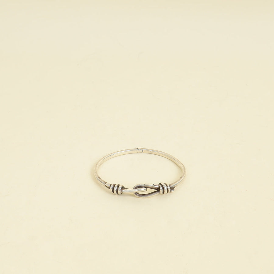 Tiffany & Co. Silver Sterling Paloma Picasso Knot Hinged Bangle