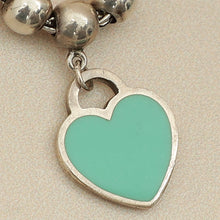 Tiffany & Co. Blue Heart Tag Bead 4mm Bracelet