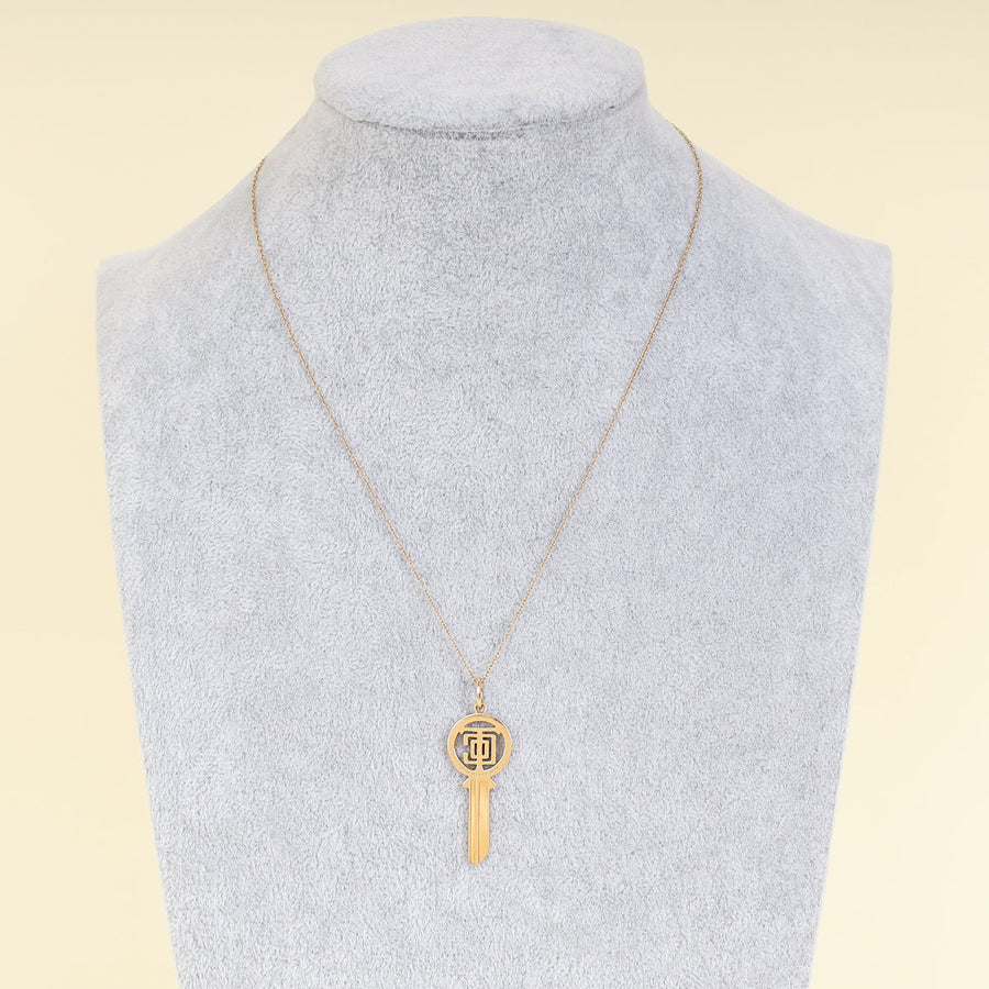 Tiffany & Co. 18K Rose Gold Modern Key Logo Pendant Necklace