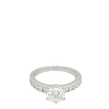 Tiffany & Co, Platinum Setting Engagement Ring with a Channel-set Diamond Band