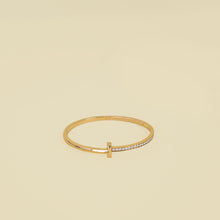 Tiffany & Co. 18K Pink Gold T1 Narrow Diamond Hinged Bangle