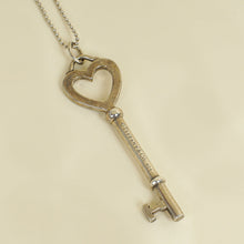 Tiffany & Co. Sterling Silver Heart Key Pendant Necklace