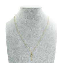 Tiffany & Co. 18K Yellow Gold Mini Vintage Oval Key Diamond Necklace
