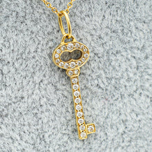 Tiffany & Co. 18K Yellow Gold Mini Vintage Oval Key Diamond Necklace