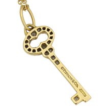 Tiffany & Co. 18K Yellow Gold Mini Vintage Oval Key Diamond Necklace
