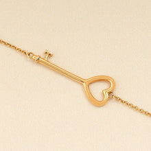 Tiffany & Co. 18K Rose Gold Heart Key Pendant Necklace
