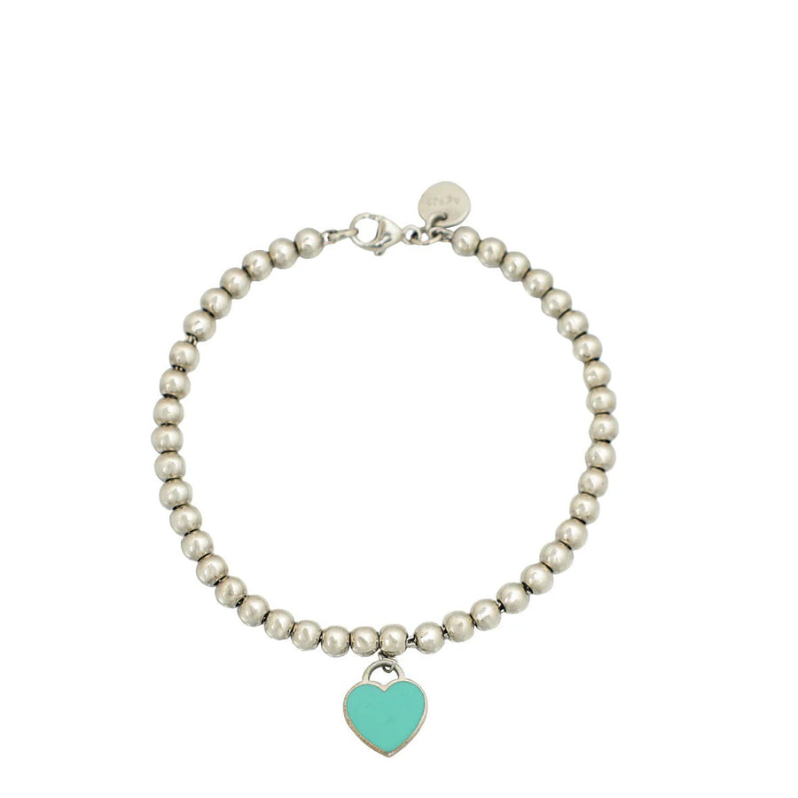 Tiffany & Co Mint Heart Tag Bead Bracelet