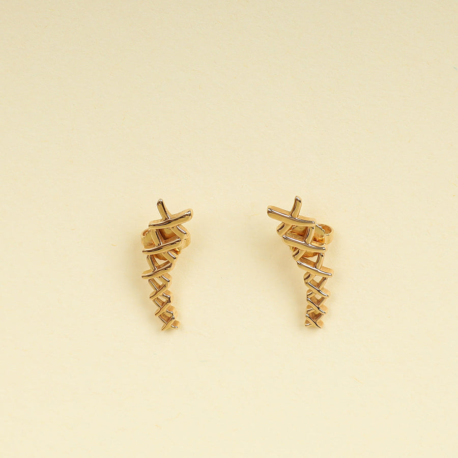 Tiffany & Co. 18K Pink Gold Paloma Picasso Graffiti X Climber Earrings