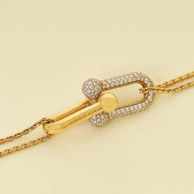 Tiffany & Co. 18K Rose Gold Diamond Hardwear Double Link Pendant Necklace