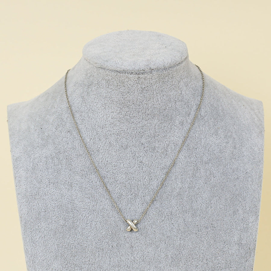 Tiffany & Co. Silver Sterling X Cross Pendant Necklace