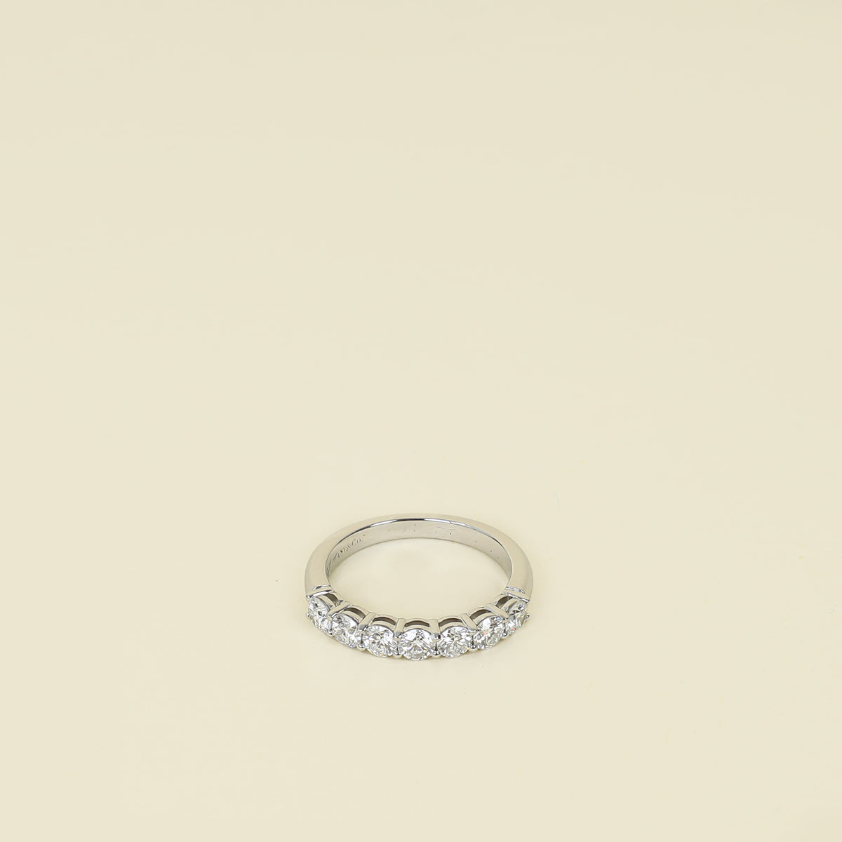 Tiffany & Co. Platinum Forever Half-Circle of Diamonds Band Ring 52