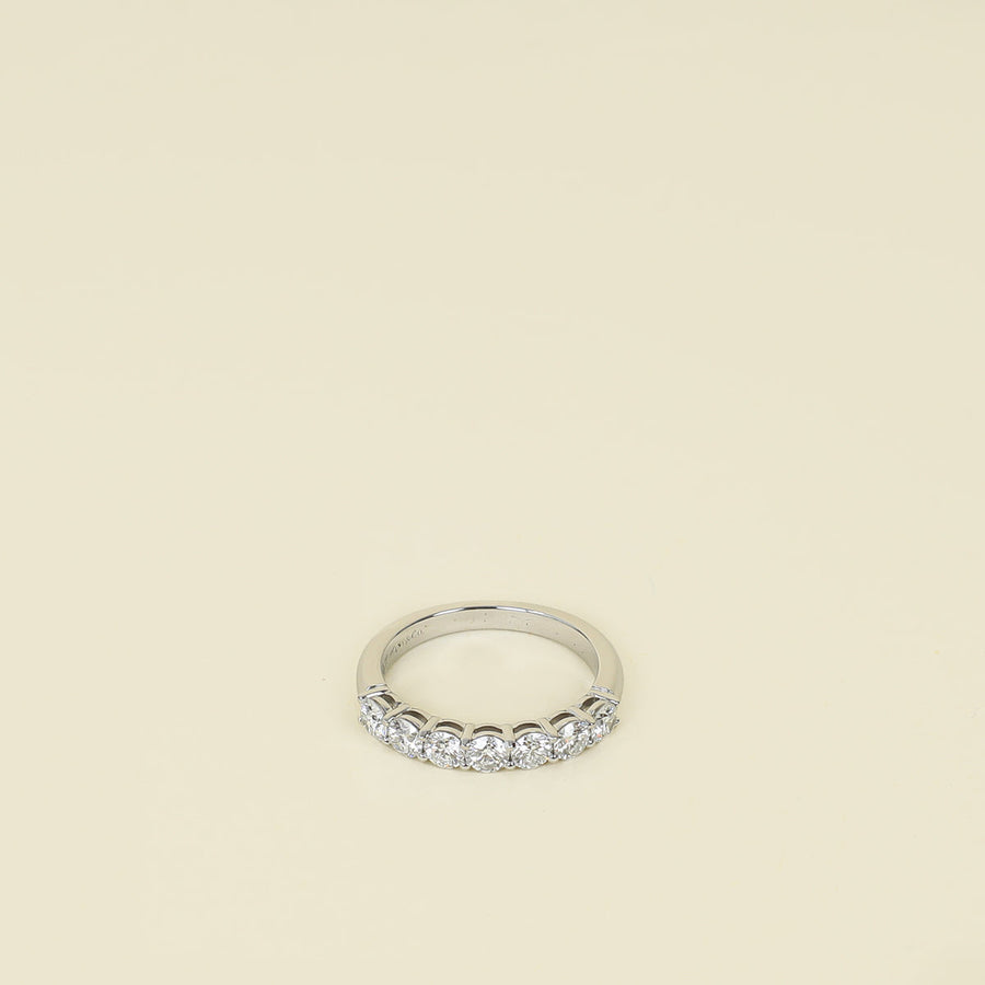 Tiffany & Co. Platinum Forever Half-Circle of Diamonds Band Ring 52