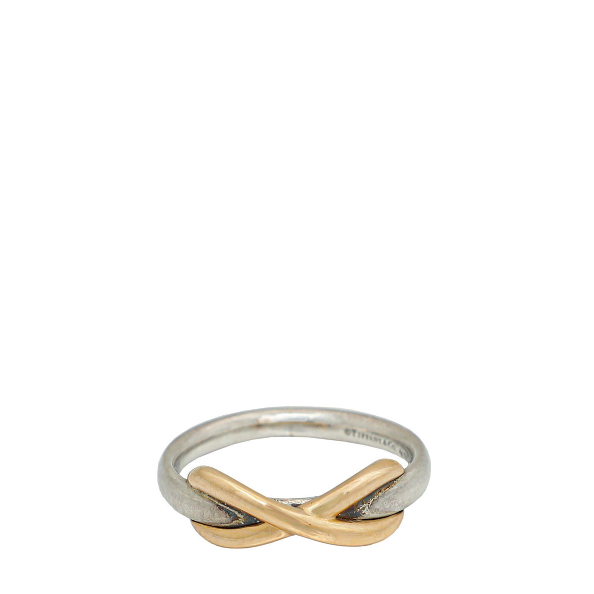 Tiffany & Co 18K Rose Gold Sterling Silver Infinity Ring 49