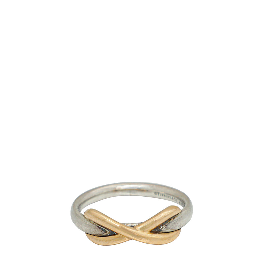 Tiffany & Co 18K Rose Gold Sterling Silver Infinity Ring 49