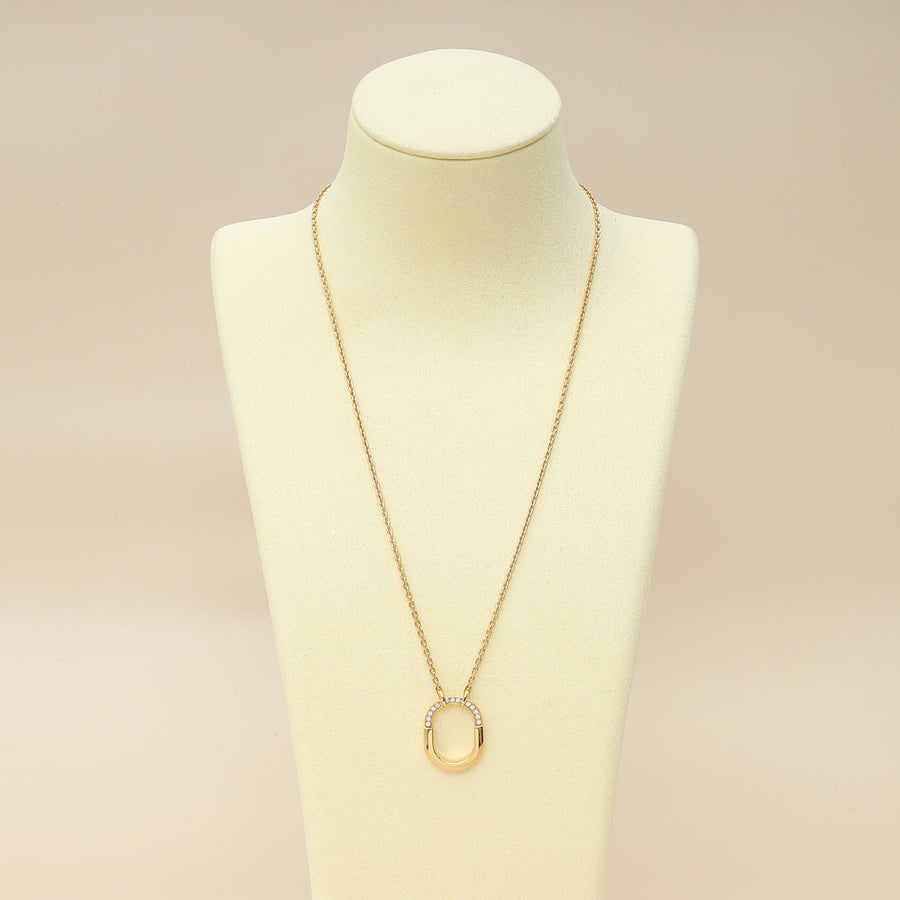 Tiffany & Co. 18K Rose Gold Tiffany Lock Diamond Small Pendant Necklace