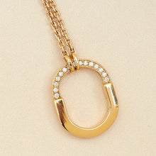 Tiffany & Co. 18K Rose Gold Tiffany Lock Diamond Small Pendant Necklace